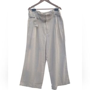 Banana Republic Linen Blend Pants Paper Bag Waist Belt Side Pockets Wide…